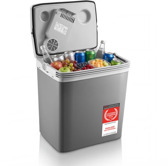 TZS First Austria Elektrische Koelbox - 25L - 12V en 230 volt - Frigobox -Koelen en Verwarmen - Grijs