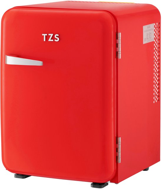 TZS First Austria Mini koelkast - Minibar - 40 liter - Vrijstaand - Volledig stil 22dB - Retro - Rood van TZS First Austria