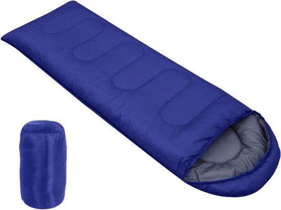 Uitbreidbare Slaapzak - Kampeerslaapzak Outdoor - Buiten Kamperen - Hol Katoen Vulling - 210 x 75 cm - Tibetaans Blauw