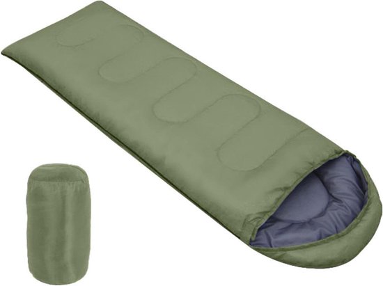 Uitbreidbare slaapzak - Outdoor slaapzak - Kamperen en reizen - Ademend en warm - 210 x 75 cm - Militair groen