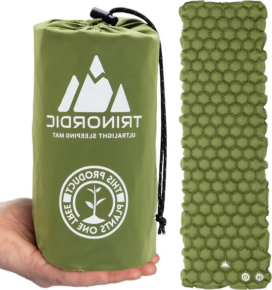 Uiterst lichte opblaasbare slaapmat - Opvouwbaar en draagbaar - Eenpersoonsbed voor buiten - Campingmat voor backpacken, wandelen en reizen van Unigear