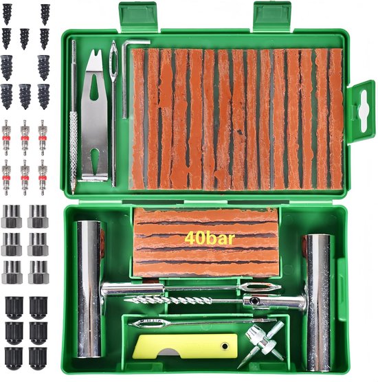 Uitgebreide Banden Reparatieset voor Tubeless Autobanden en Motorbanden van Merkloos