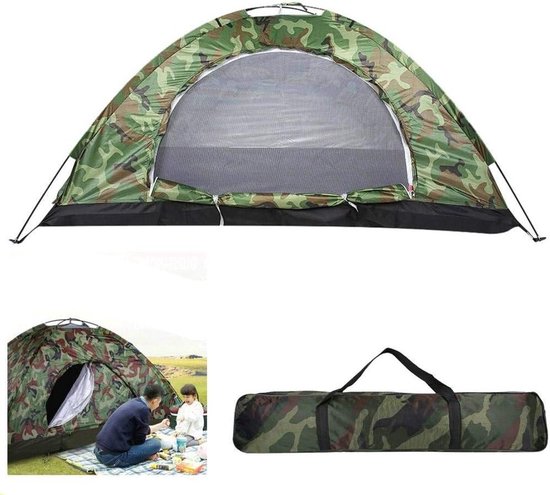 Uitgebreide UV-bescherming voor campingtent outdoor - waterdicht en camouflage - geschikt voor twee personen - strandwandelen en wandelen in de natuur van Merkloos