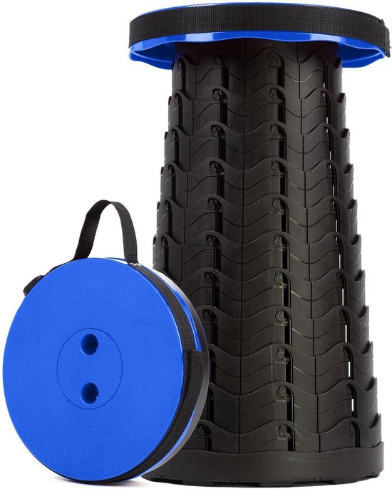 uittrekbare klapkruk Opvouwbare en in hoogte verstelbare campingkruk campingkruk kruk Telescopisch - Verstelbaar uittrekstoel - Blauw van MyCarebyRelaxy