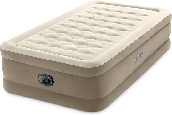 Ultra Plush luchtbed met Ingebouwde pomp - 1-persoons - 99cm x 191cm x 46cm - extra comfortabele slaapervaring van Intex