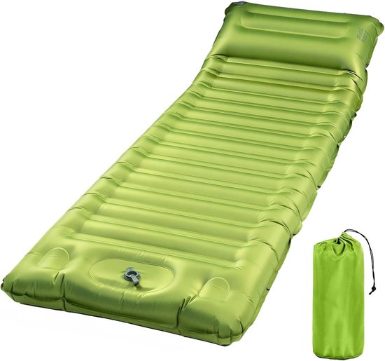 Ultradik traagschuim campingkussen met kussen, snel opblazen in de jaren 20, geïsoleerde campingmatrasmat, 4-seizoenen kamp slaapmat voor kamp/reizen/auto/tent