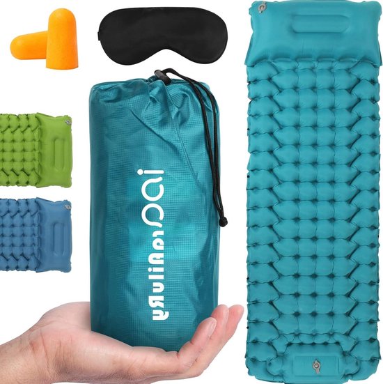 Ultralicht Opblaasbaar Matras Voor Eenpersoonsbed Met Kussen - Camping Outdoor Strand Wandelen - Draagbaar.getZelfopblazend Matras van Merkloos