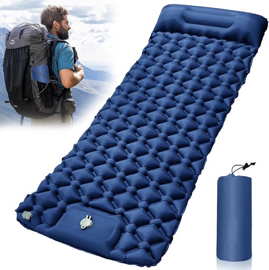 ultralicht, opblaasbaar slaapmatras, opvouwbaar, lichtgewicht, opblaasbaar eenpersoonsbed, draagbaar luchtkussen, voor outdoor, wandelen, reizen