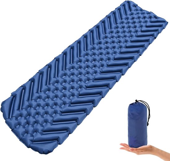 Ultralicht Opblaasbaar Waterdicht Camping Luchtmatras - Kleine Verpakkingsgrootte - Slaapmat voor Camping en Reizen van Merkloos