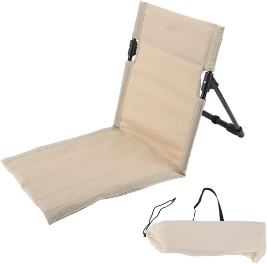 Ultralicht Opvouwbaar Kampeerstoeltje met Rugleuning - Voor Buiten Ontspanning op de Vloer - Geschikt voor Zwembad Strand Gras Picknick en Roadtrips - Compact en Draagbaar - Comfortabel Zitcomfort