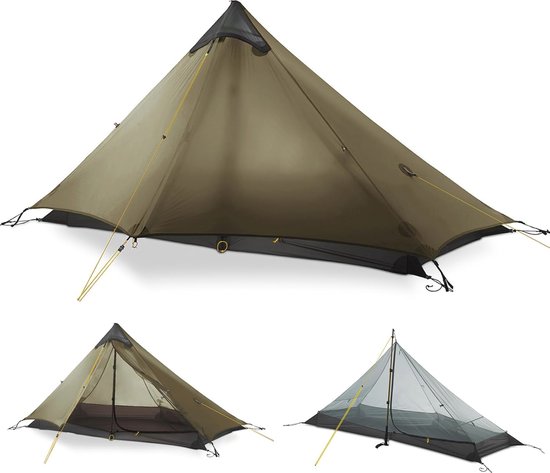 Ultralichte 3-seizoenen Tent voor 1 of 2 Personen - Backpacktent voor Kamperen, Trekking, Kajakken, Klimmen en Wandelen van Merkloos
