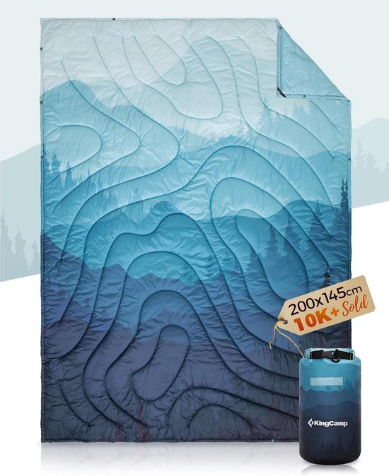 Ultralichte Campingdeken - Waterafstotende Outdoor Reisdeken - Compact en Warm - 200 x 145 cm - Voor Camping, Reizen en Outdoor Gebruik