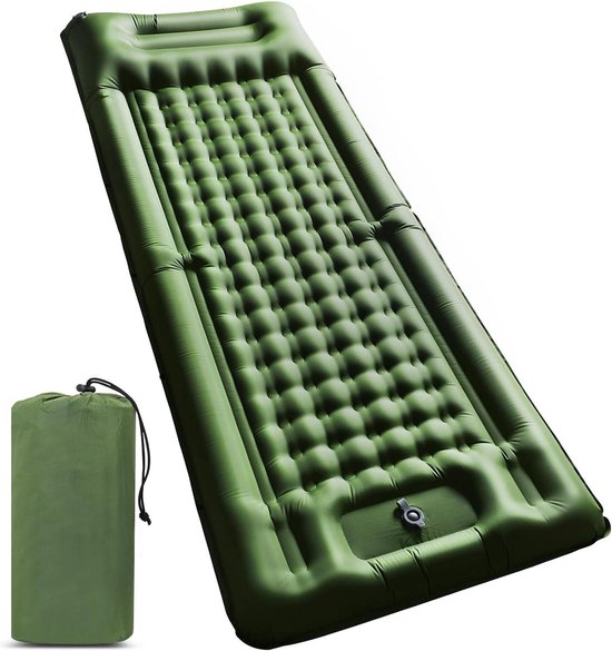 Ultralichte campingmat met kussen en voetpomp - compact en opblaasbaar voor kamperen, backpacken, wandelen en reizen van Parble