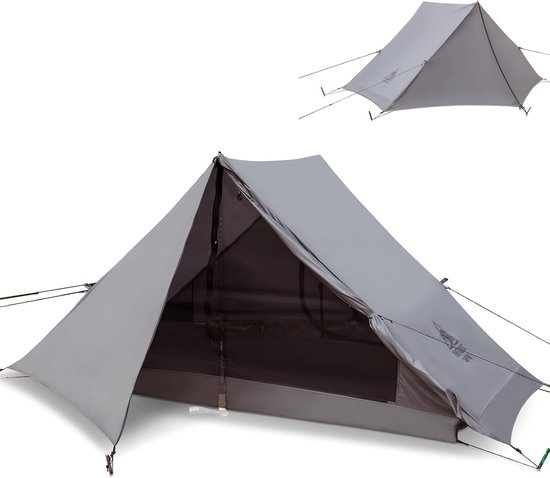 Ultralichte campingtent voor 1-2 personen, waterdicht, 3 seizoenen, compact en eenvoudig op te zetten van Merkloos