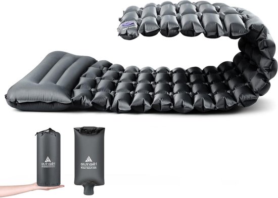 Ultralichte Isomat Outdoor Camping - Kleine Pakmaat - Opblaasbaar - Grijs van Merkloos