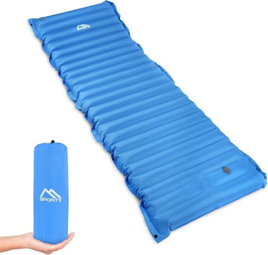 Ultralichte Kampeer Slaapmat met Voetpomp - Vochtbestendig - Blauw van Merkloos