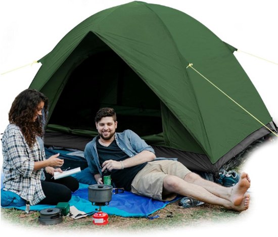 Ultralichte Kampeertent Voor 2-4 Personen - Waterdichte Dome Tent - Snelle Opzet - Compacte Tent Met Kleine Pakmaat - Ideaal Voor Camping Fietsvakantie Outdoor Hiking En Festival van Merkloos