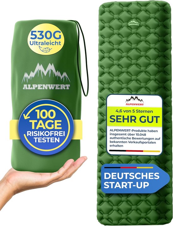 Ultralichte luchtmatras voor kamperen, wandelen en backpacken - compact en opblaasbaar