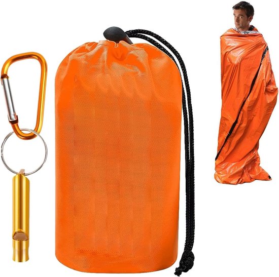 Ultralichte Nooddeken en Slaapzak voor Overleving - Ideaal voor Kamperen en Hiking, Unisex en Compact