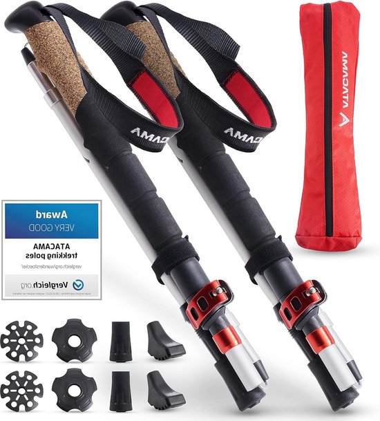 Ultralichte Nordic Walking stokken voor dames en heren - Telescopische carbon wandelstokken - Trekking en opvouwbaar van Glymnis