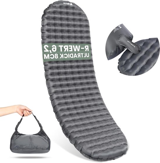 Ultralichte opblaasbare campingmat - 4 seizoenen - 8 cm dik van ECOdept