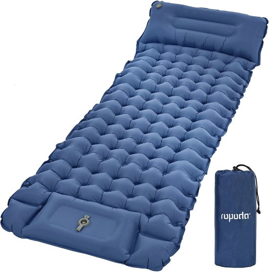 Ultralichte opblaasbare campingmat met kussen en voetpomp - Ideaal voor kamperen en backpacken van Hikenture