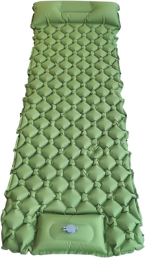 Ultralichte opblaasbare campingmatras met kussen en voetpomp - Waterdichte slaapmat voor trekking en backpacken van Hikenture