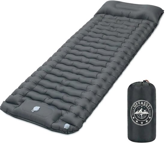 Ultralichte Opblaasbare Slaapmat voor Camping en Wandelen, Ideaal voor Volwassenen en Kinderen met Voetpomp