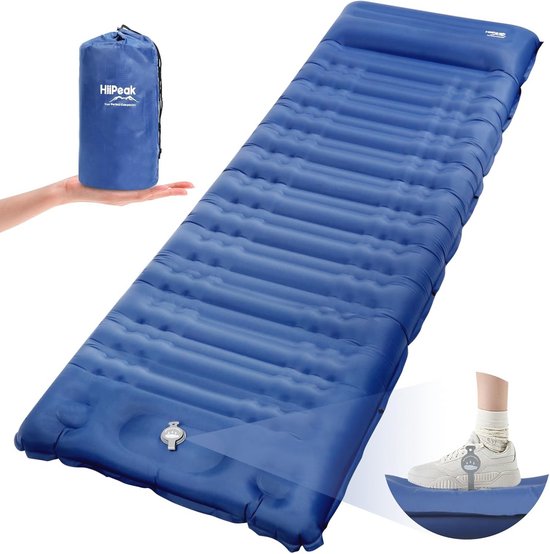 Ultralichte Opblaasbare Slaapmat voor Kamperen met Voetpomp - Waterdicht en Comfortabel Luchtbed voor Wandelen van Awroutdoor