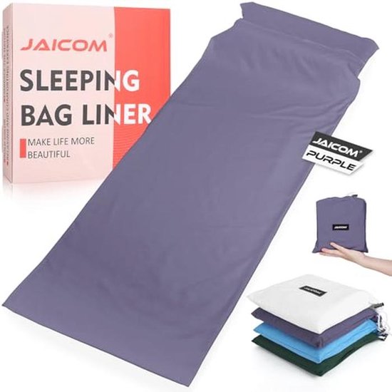 Ultralichte slaapzak en bedlaken, compacte en comfortabele reisslaapzak met kussensloop, sneldrogend, ideaal voor outdoor en reizen van Merkloos