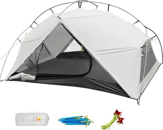 Ultralichte tent voor 1-2 personen, snel op te zetten tent en waterdichte en kleine kampeertent met klamboe voor trekking/kamperen/wandelen backpacken koepeltent van Forceatt