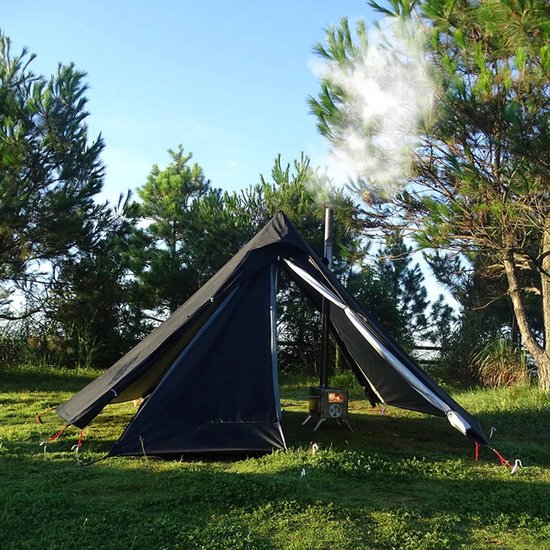 Ultralichte Tipi Tent met Schoorsteen & Dubbele Laag - 1 Persoons - Bushcraft Hot Tent voor 3 Seizoenen van Novlistn