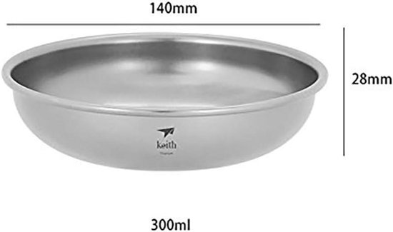 Ultralichte Titanium Kom en Bord Set voor Outdoor Camping en Reizen