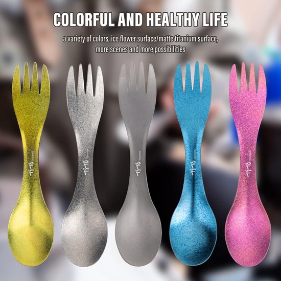 Ultralichte Titanium Spork 2-in-1 voor Outdoor Kamperen en Trekking