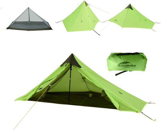Ultralichte Trekkingtent zonder Stangen voor 1 Persoon