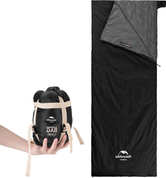Ultralichte zachte zomerslaapzak voor comfortabel kamperen en wandelen - waterdicht - zwart - 205 × 85 cm van Cevik Neto