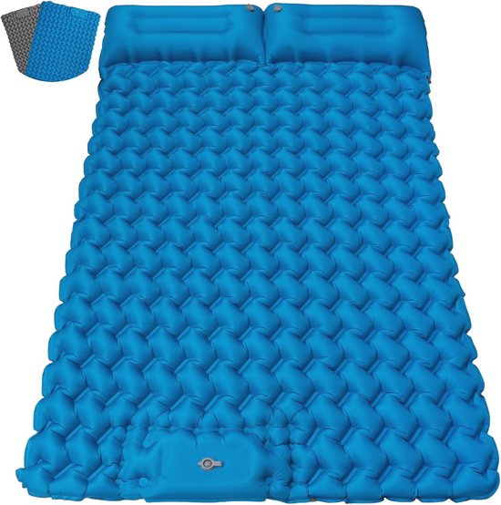 Ultralichte Zelfopblazende Campingmat voor 2 Personen - 200x130 CM met Comfortkussen van Buitengewoon.
