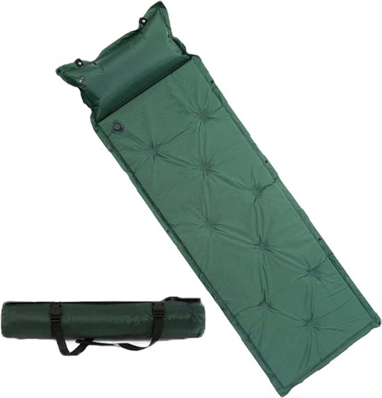 Ultralichte zelfopblazende slaapmat voor op de camping met voetperspomp - één-man-luchtmatras voor outdoor camping, wandelen, reizen en strand van FE Active