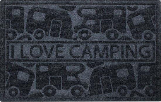 Umefa Schoonloopmat I Love Camping Zwart 60 Cm van Umefa