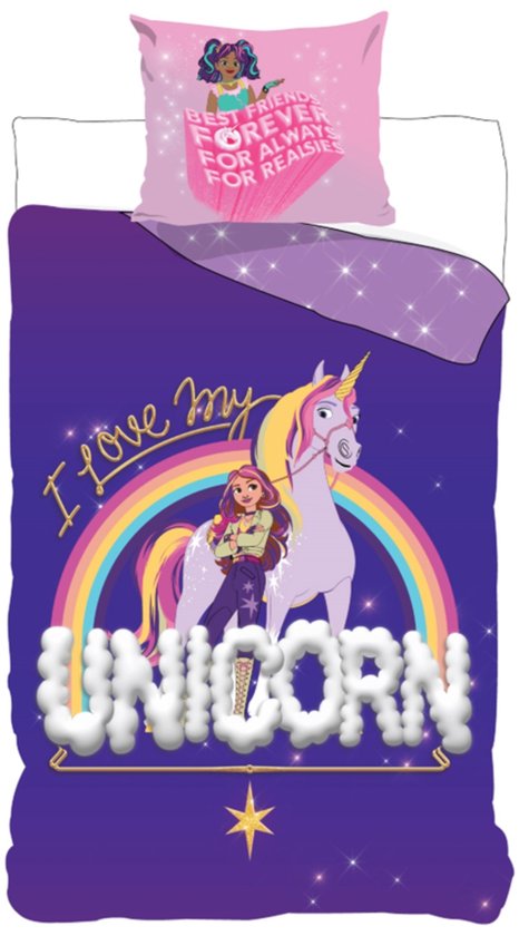 Unicorn Academy Dekbedovertrek 140 x 200 cm van Merkloos
