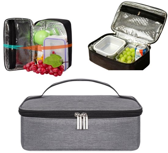Unisex kleine koeltas — Koelbox voor etenswaren — Thermische voedseltas — Ruime lunchtas — Houdt warm en koud — Opvouwbare minikoeler — Compact en draagbaar — Ideaal voor kantoor, picknicks en meer — 25 x 16 x 8 cm