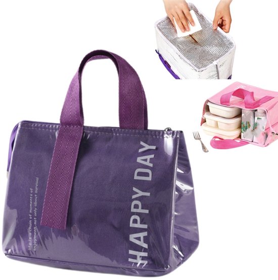 Unisex Lunchtas — Grote lunchtas — Extra ruime bento-draagtas — Koeltas—Ideaal voor warme of koude buitenactiviteiten — Geïsoleerde Lunchbox met Grote Inhoud — Ideaal voor Werk — Maaltijdhouder—Thermotas — Waterdichte & Draagbare Handtas — Koeltas
