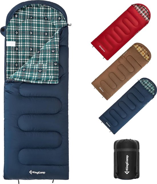 Unisex volledige dekenslaapzak Camp, 300G NavyR, R van Quechua