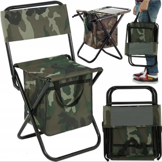 Unit 24-Viskrukje-Visstoeltje mét rugleuning-incl. opbergtas-krukje voor festival-Campingstoeltje-Opvouwbaar. Slechts 1040 gram.