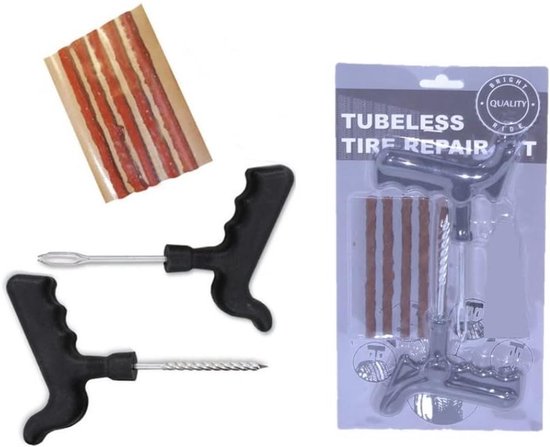 Universele Banden Reparatie Set met 5 Lonten voor Auto, Motor, Scooter en Quad