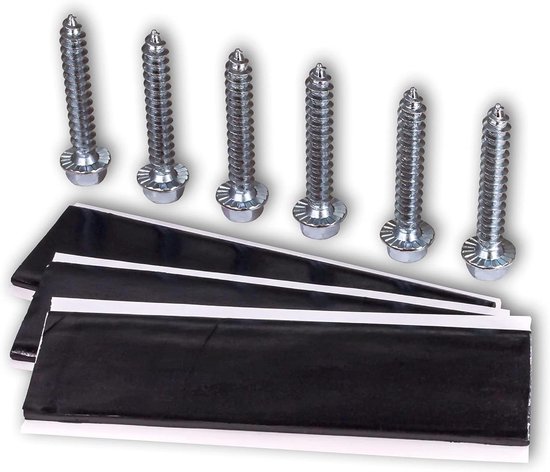 Universele dakpatchkit - Dak reparatie set - Dak lekkages dichten - Weerbestendige afdichting - 6 bouten 3 pads - Verzinkt van Merkloos