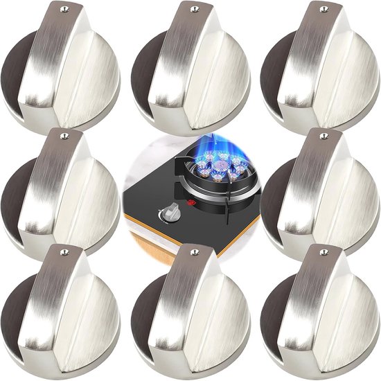 Universele Draaiknoppen voor Oven en Keukenfornuis - 8 Stuks - Zinklegering - 6 mm van Merkloos
