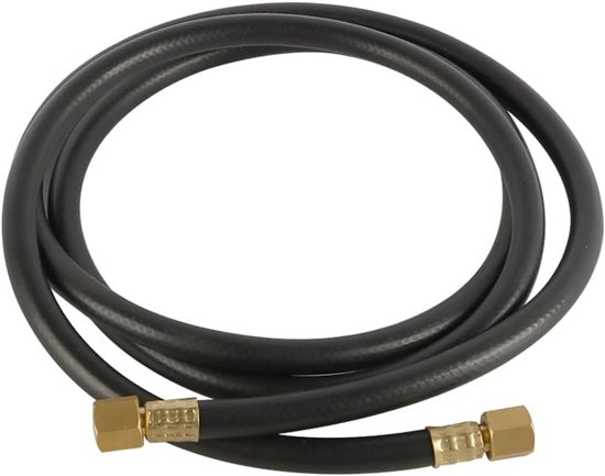Universele Gasslang voor Argon, Stikstof en CO2 Lassen - Zwart, 2 Meter met 1/4 Inch Koppeling van Merkloos