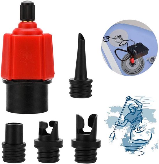 Universele Luchtventiel Adapter Set voor SUP, Kajak en Opblaasbare Boten - Pomp Compatibiliteit van Merkloos