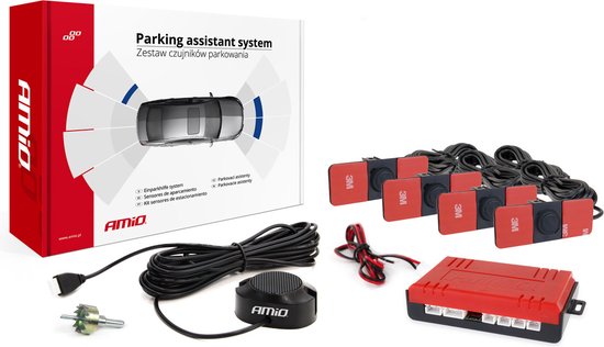 Universele Parkeersensoren / Parkeerhulp met geluid en 4 kleine sensoren (diameter 16,5mm) van Carpoint